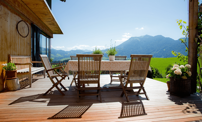 Australian outdoor deck with view