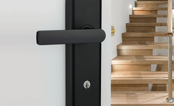 Lockwood branded black door handle