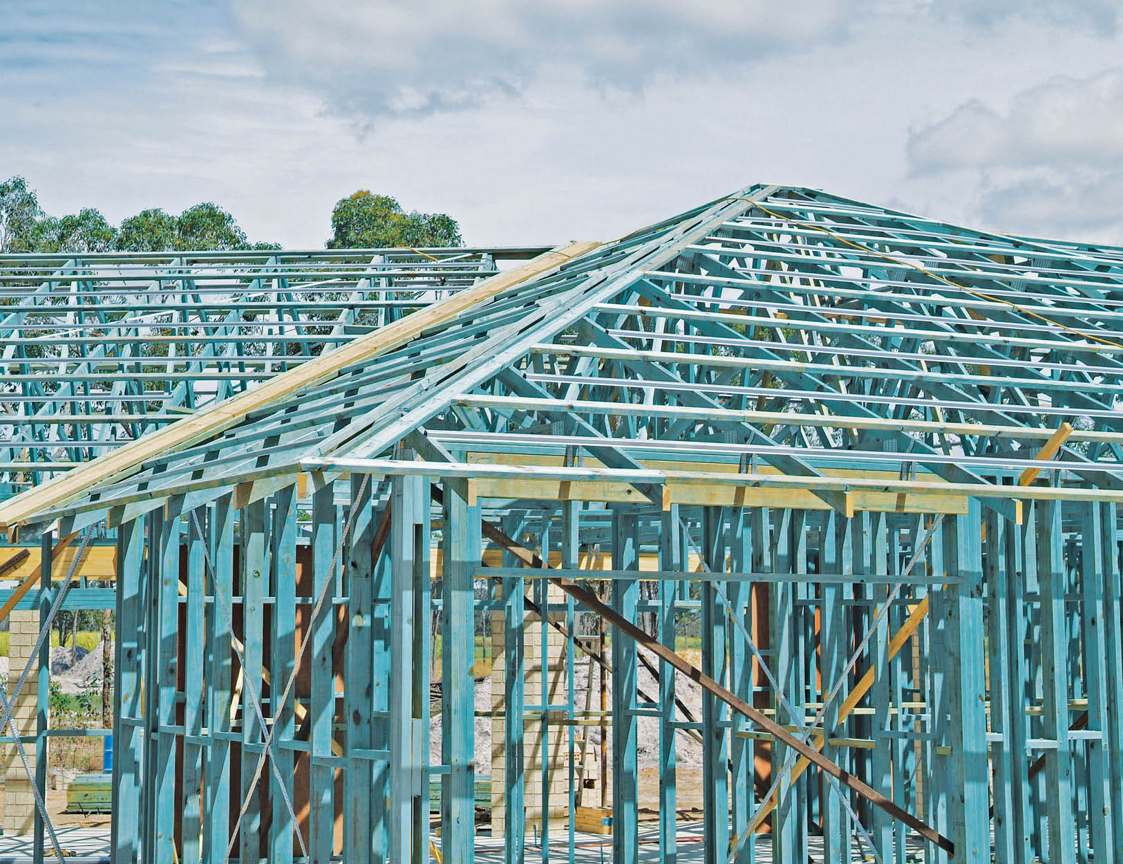 Termite treated framing timber supplied in wall frames and roof trusses manufactured by Dahlsens.