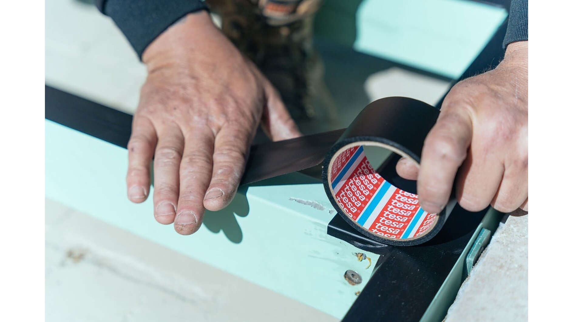 Tesa Tape to protect joists, available from Dahlsens