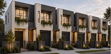 Photo of Helix panelled townhouses